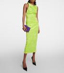 Бархатное платье миди Versace, Acid Lime - фото 2