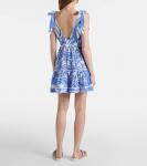 Платье-мини с принтом Cara Poupette St Barth, Blue Himba - фото 3
