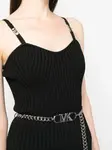 Платье в рубчик с логотипом Michael Michael Kors, черный - фото 5