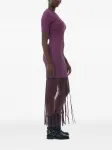Платье в рубчик с бахромой GANNI, фиолетовый - фото 3