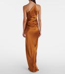 Асимметричное присборенное шелковое платье The Sei, Toffee - фото 3