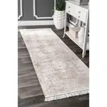 Ковер Vintage Medallion Cantrell Fringe Area Rug nuLOOM, 81x244 см, светло-бежевый - фото 10