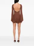 Платье мини Bell с расклешенными рукавами Axel 113, коричневый - фото 4