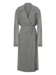 Пальто с поясом Alberta Ferretti, серый - фото