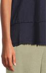 Топ Mod-o-doc Half Sleeve V-neck Mix Media Top, цвет Vibrant Navy - фото 4