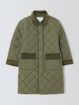 Детская стеганая удлиненная куртка John Lewis, Khaki Green - фото 3