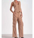 Жилет приталенный бежевый ELAN - фото 3