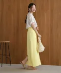 Юбка-клеш с присборенным кроем Bab, цвет Yellow - фото 8