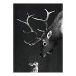 Картина на холсте A.S. Création Hirsch und Hase, черно-белый - фото