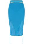 Юбка-карандаш в рубчик ANDREĀDAMO, синий - фото