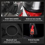 Шлем мотоциклетный CYYFULE-888 Bluetooth, красный / серый - фото 5