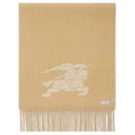 Барберри Шарф с бахромой и вышитым логотипом - фото 3