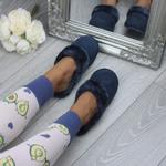 Тапочки на плоском каблуке AJVANI, синий - фото 5