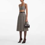 Складчатая миди-юбка Self-portrait, хаки - фото 4