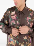 Рубашка с цветочным принтом Roberto Cavalli, коричневый - фото 5