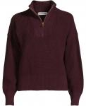 Женский свитер Drifter Shaker Wedge Quarter Zip Lands' End, Aged wine heather - фото 2