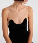 Мини-платье из тюля с волнами David Koma, черный - фото 4