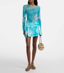 Топ из шифона с орхидеей Pucci, Turquoise - фото 2