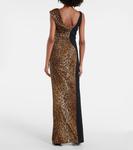 Платье Medusa '95 с леопардовым принтом и драпировкой Versace, Natural Black - фото 3