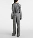 Монограммированные пижамные брюки из фланели Toteme, Smoke Melange - фото 3