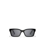 Квадратные солнцезащитные очки Chanel, черный - фото