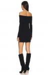 Платье мини Enza Costa Off-shoulder Sweater, черный - фото 3