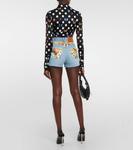 Джинсовые шорты с принтом VERSACE, синий - фото 3