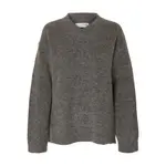 Свитер Selected Sia Ras v neck, серый - фото 3