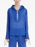 Футболка из органзы с капюшоном Ferragamo, синий - фото 3