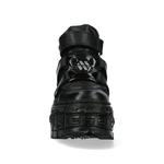 Кожаные ботильоны New Rock металлик-WALL285-S2, черный - фото 3