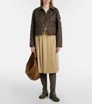 Плиссированная юбка миди Moncler, бежевый - фото 2