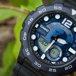 Мужские молодежные часы черные 52,5 мм AEQ-100W-2A CASIO - фото 2