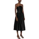 Тафтяное миди-платье Self-portrait, черный - фото 7