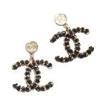 CHANEL Металлические серьги женские черные - фото 4