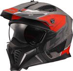 OF606 Шлем Дрифтера Девора LS2, серый матовый/красный - фото