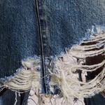 Джинсовая юбка с потертостями и бахромой Jesse R13, цвет Clinton Blue - фото 6