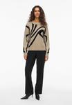 Джемпер VILA VITIF JACQUARD , Natural/Black/Beige - фото 2