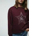 Толстовка с блестящей звездой Sfera, бордовый - фото 3