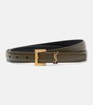 Ремень из кожи Кассандра Saint Laurent, Artichocke Green - фото