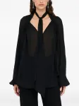 Блузка реглан с воротником-шарфом LIU JO, черный - фото 3