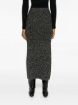 Юбка с люрексовым эффектом в рубчик MAX MARA, черный - фото 3