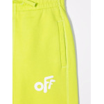 Off-White Kids расклешенные спортивные брюки с логотипом, зеленый - фото 3