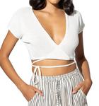 Топ Jules в белом цвете LUSANA - фото