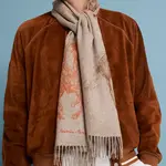 Вязаный шарф унисекс HERMES, серый - фото 6