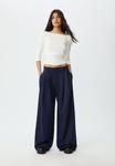 Брюки Stradivarius WIDE LEG SMART WITH DARTS, Dark Blue - фото 2