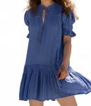 Женское мини-платье с буфами в бермудском синем Oliphant - фото 5