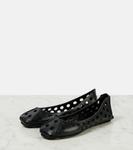 Балетки из перфорированной кожи Alaïa, нуар - фото 4