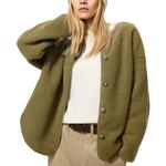 UNIQLO Пальто с бархатистой текстурой Women's, Olive - фото