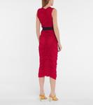 Юбка миди из сетки с рюшами Dries Van Noten, фуксия - фото 3