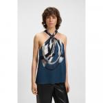 Топ из печатного твила с завязками на шее BOSS, Patterned - фото 3